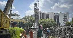 Statue of John Lewis Replaces a Confederate Memorial in Georgia